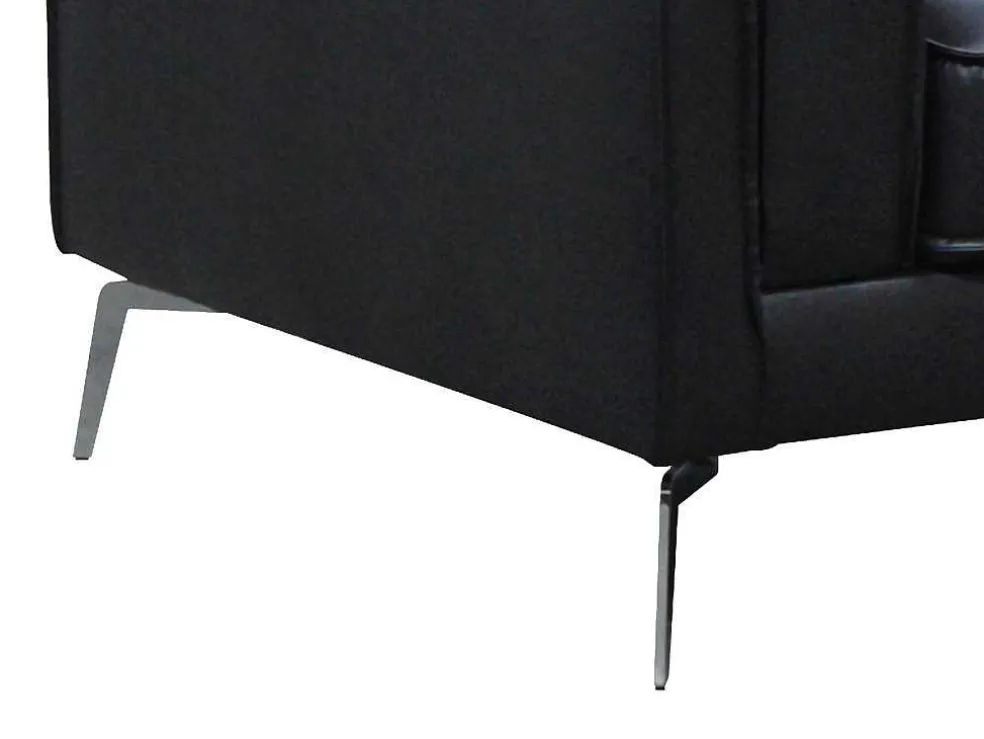 Fauteuil Van Zwart Leer Lecco