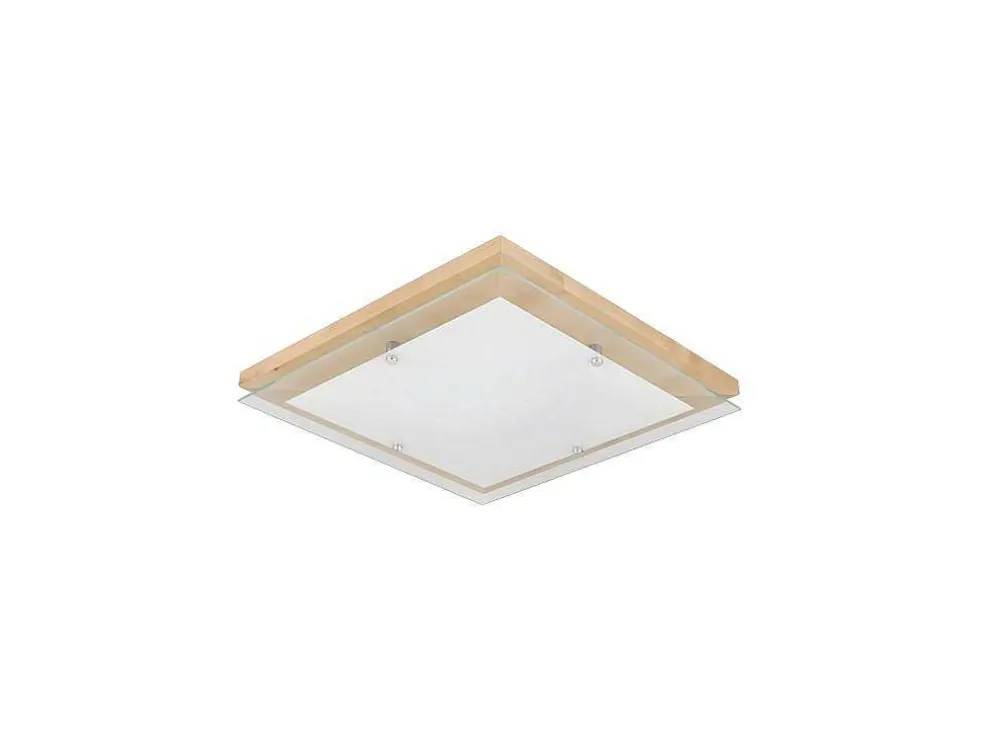 Finn Plafondlamp, Eik, Chroom, Wit, 40X40X6,5 Cm, Epikasa