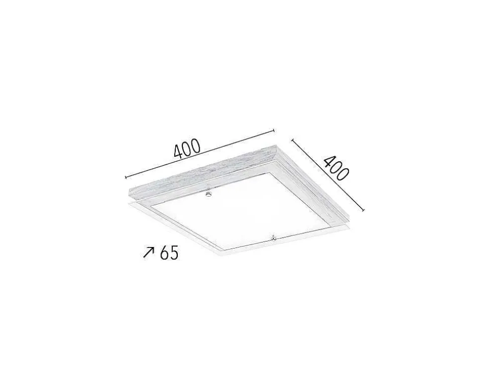 Finn Plafondlamp, Eik, Chroom, Wit, 40X40X6,5 Cm, Epikasa