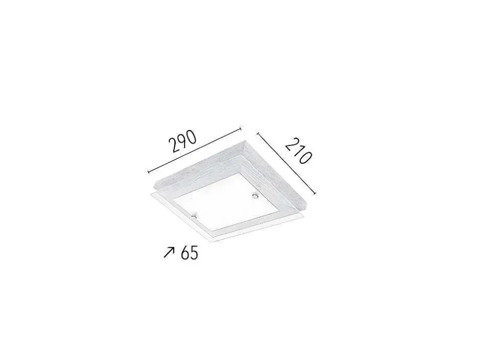 Finn Plafondlamp, Eik, Chroom, Wit, 29X21X6,5 Cm, Epikasa