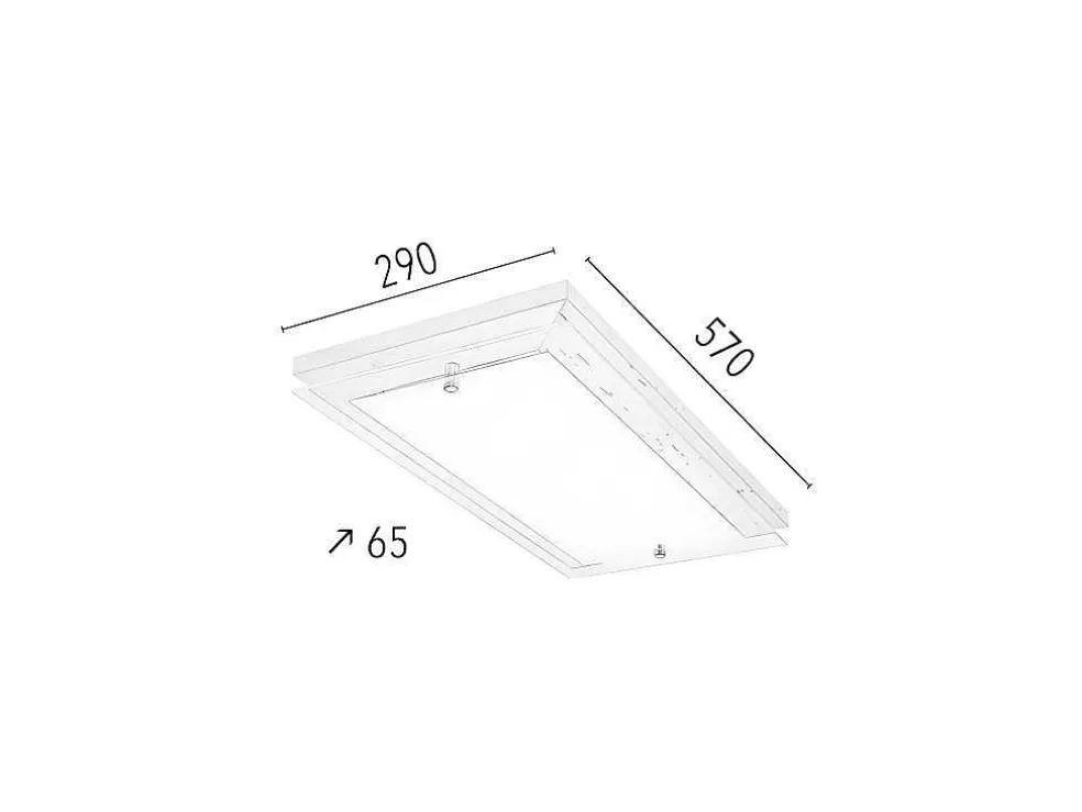 Finn Plafondlamp, Eik, Chroom, Wit, 57X29X6,5 Cm, Epikasa
