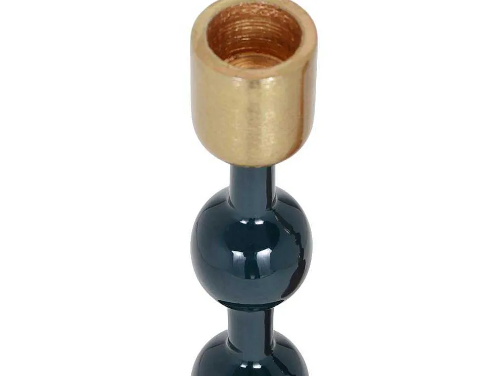 Geemailleerde Aluminium Kandelaar - H.26,5 Cm - Eend Blauw - Parina