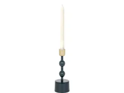 Geemailleerde Aluminium Kandelaar - H.22 Cm - Eendeblauw - Parina