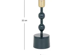 Geemailleerde Aluminium Kandelaar - H.22 Cm - Eendeblauw - Parina