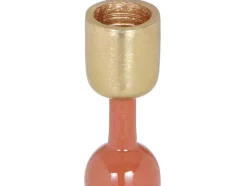 Geemailleerde Aluminium Kandelaar - H.26,5 Cm - Terracotta - Parina