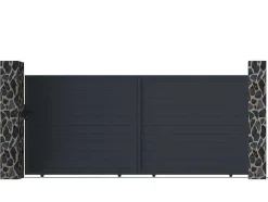 Gemotoriseerde Schuifpoort Van Aluminium Antraciet - L416 X 180 Cm - Nazario
