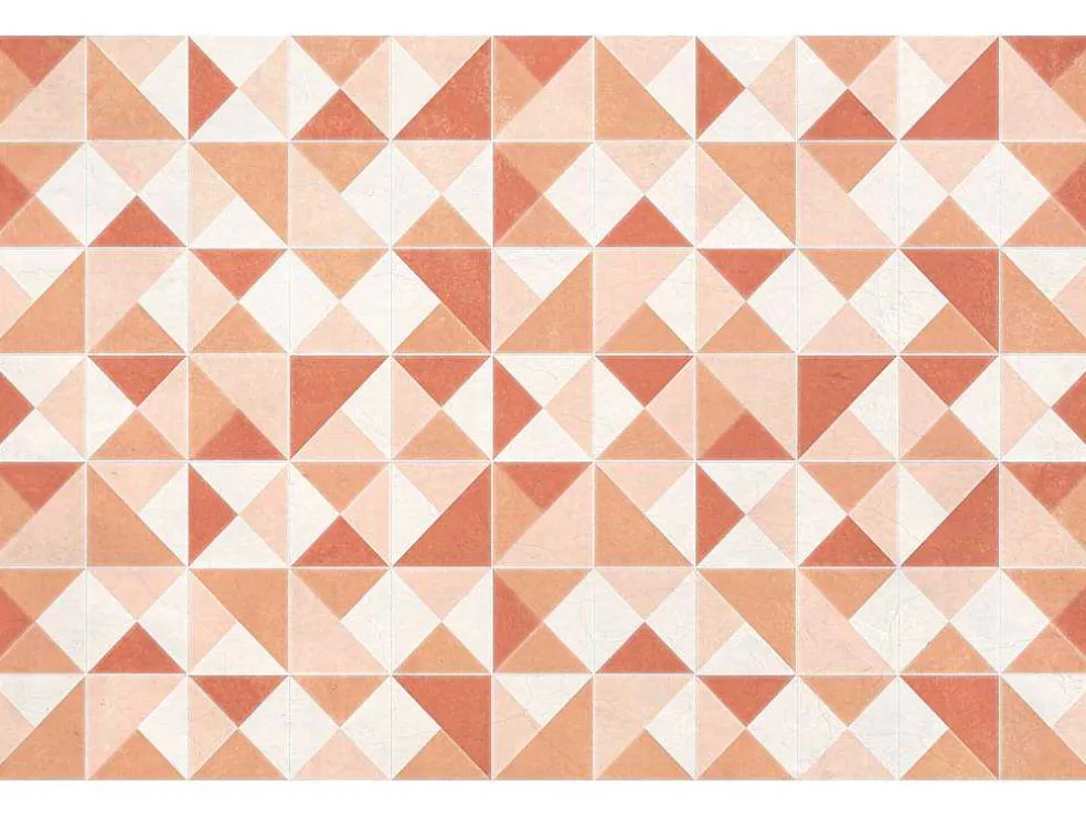 Geometrisch Tapijt Van Vinyl - 120 X 180 Cm - Oranje - Myrala