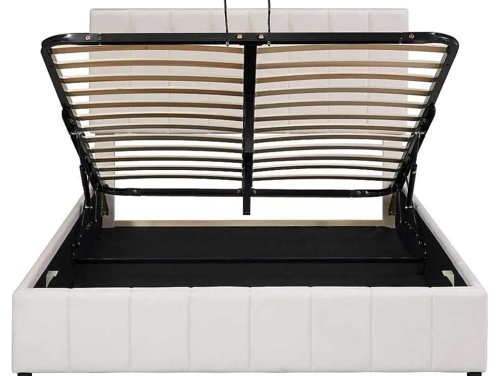 Gestoffeerd Opbergbed - 140X200Cm - Stof Fluweel - Beige