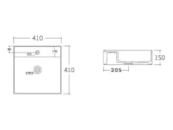 Gestreept Hangmeubel Voor Badkamer Met Wastafel Om Te Plaatsen - Zwart - L120 Cm - Zevara