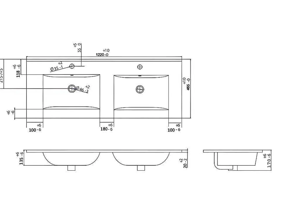 Gestreept Hangmeubel Voor Badkamer Met Inbouwwastafel - Licht Naturel - 120 Cm - Zevara