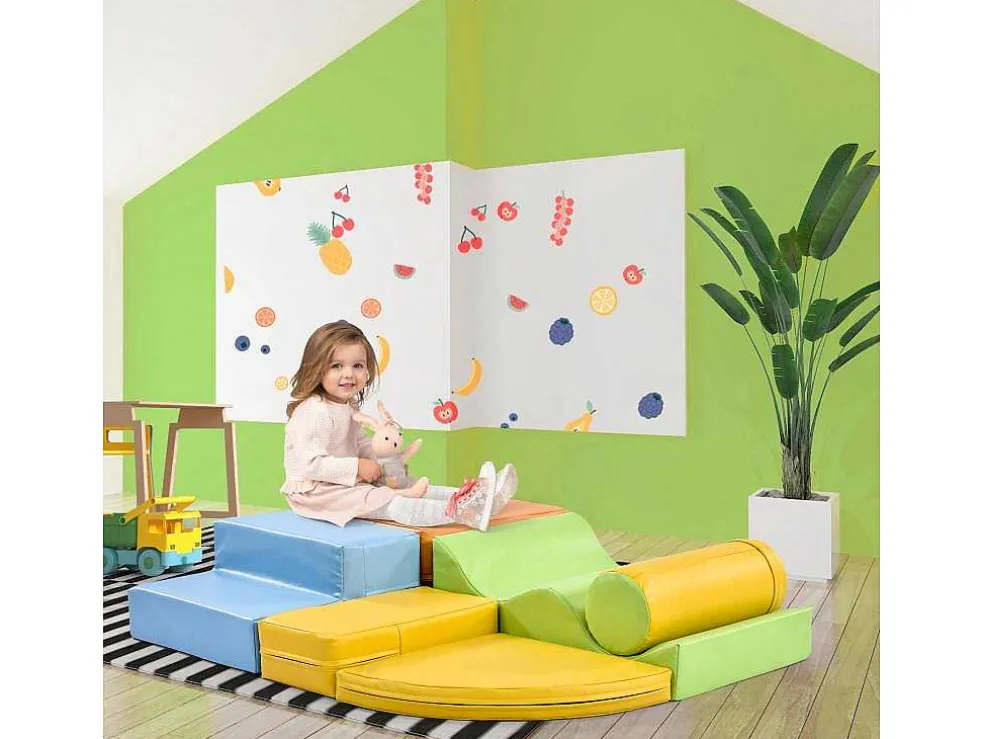6 Gigantische Bouwstenen Voor Hardlopen En Klimmen, Grote Bouwstenen Voor Kinderen. Trappen En Glijbaan Voor Kinderen - Speelgoed Om Te Klimmen, Glijden En Kruipen. Voor Kleuters En Baby'S, Zachte, Kleurrijke Bouwstenen.