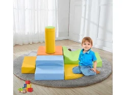6 Gigantische Bouwstenen Voor Hardlopen En Klimmen, Grote Bouwstenen Voor Kinderen. Trappen En Glijbaan Voor Kinderen - Speelgoed Om Te Klimmen, Glijden En Kruipen. Voor Kleuters En Baby'S, Zachte, Kleurrijke Bouwstenen.
