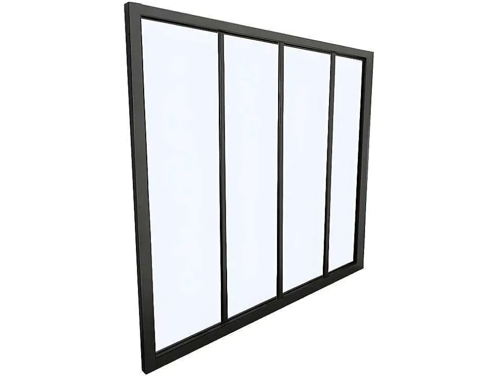 Glazen Binnenraam Bayview Van Aluminium Met Zwarte Poedercoating - 120 X 105 Cm
