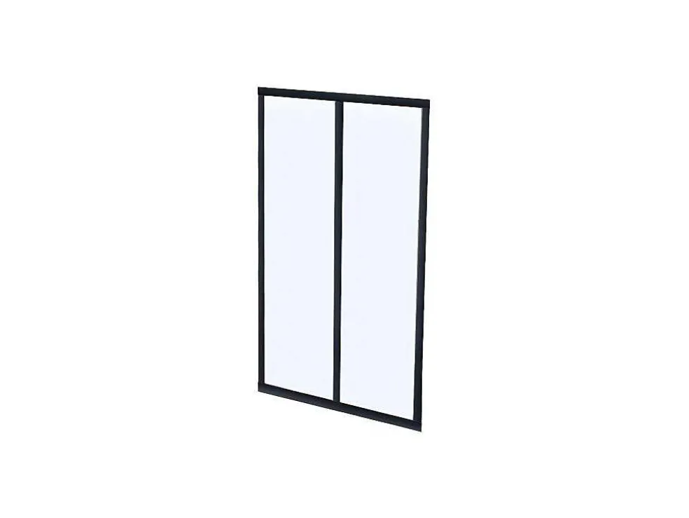 Glazen Binnenraam Bayview Van Alumimium Met Zwarte Poedercoating - 60 X 130 Cm