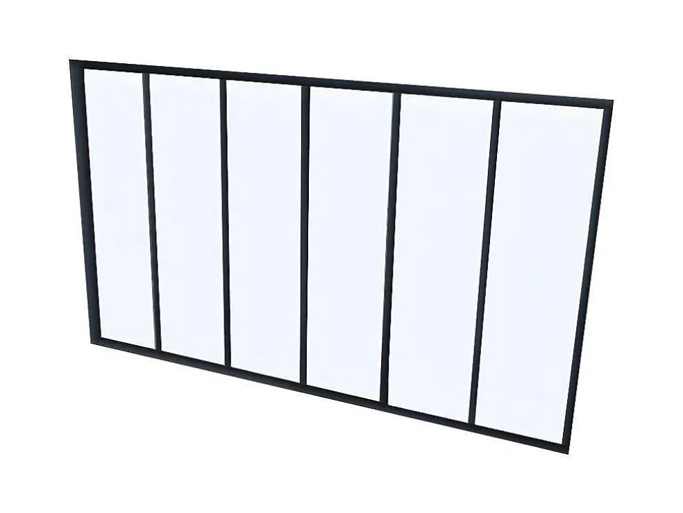 Glazen Binnenraam Bayview Van Alumimium Met Zwarte Poedercoating - 180 X 130 Cm