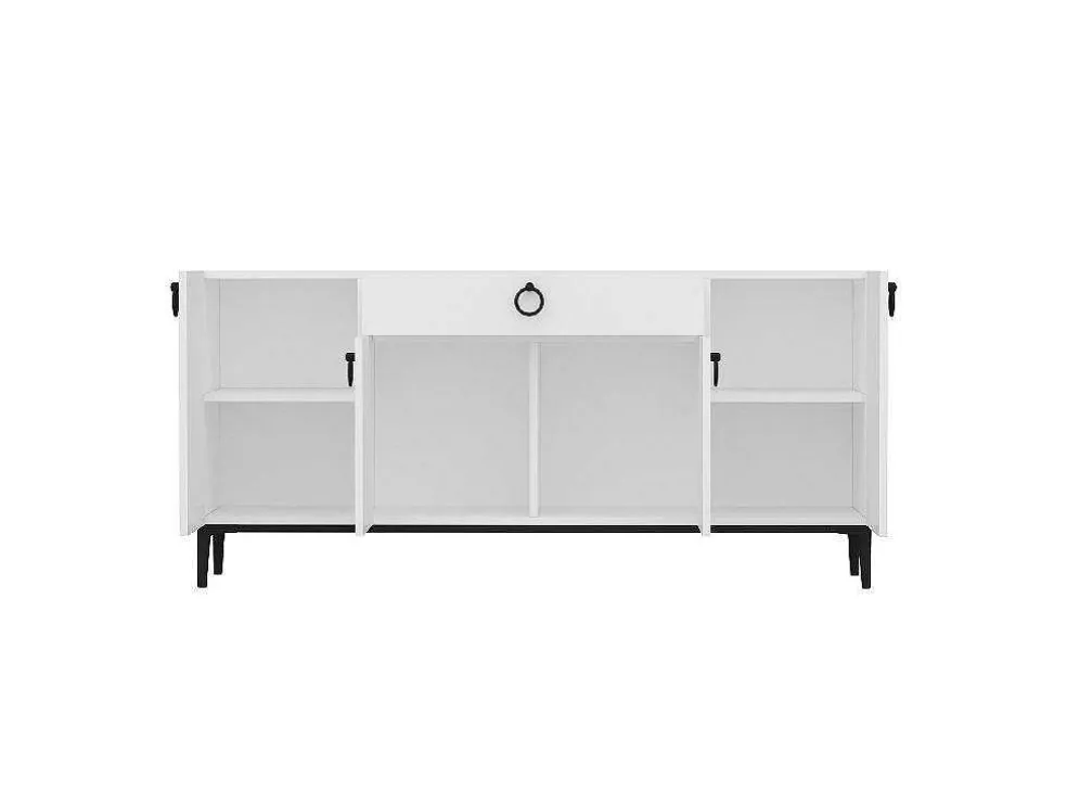 Gloria Multifunctioneel Kabinet, Wit, Zwart, 160X42X75 Cm, Epikasa