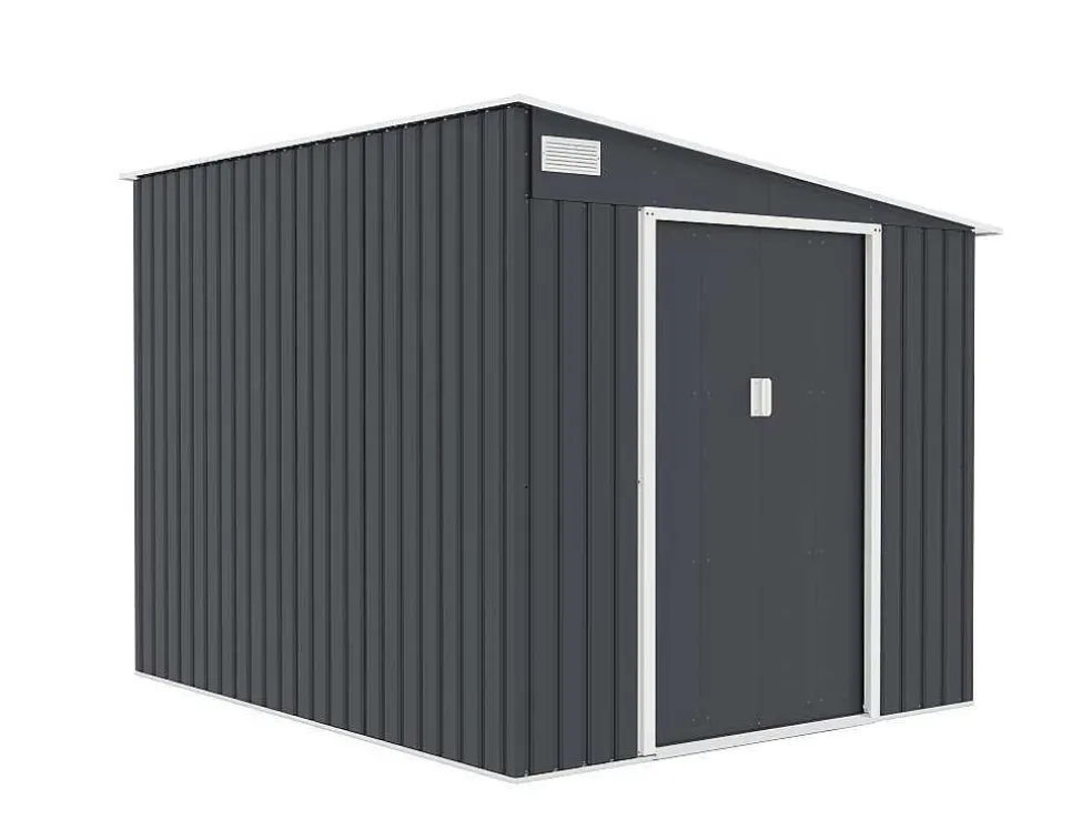 Grijs Metalen Tuinhuisje Van Gegalvaniseerd Antracietkleurig Staal 4,97 M - Daustin
