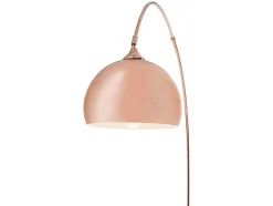 Grote Staande Lamp Met Boog Art Deco Ombrage - Metaal En Marmer - H. 180 Cm - Koperkleur