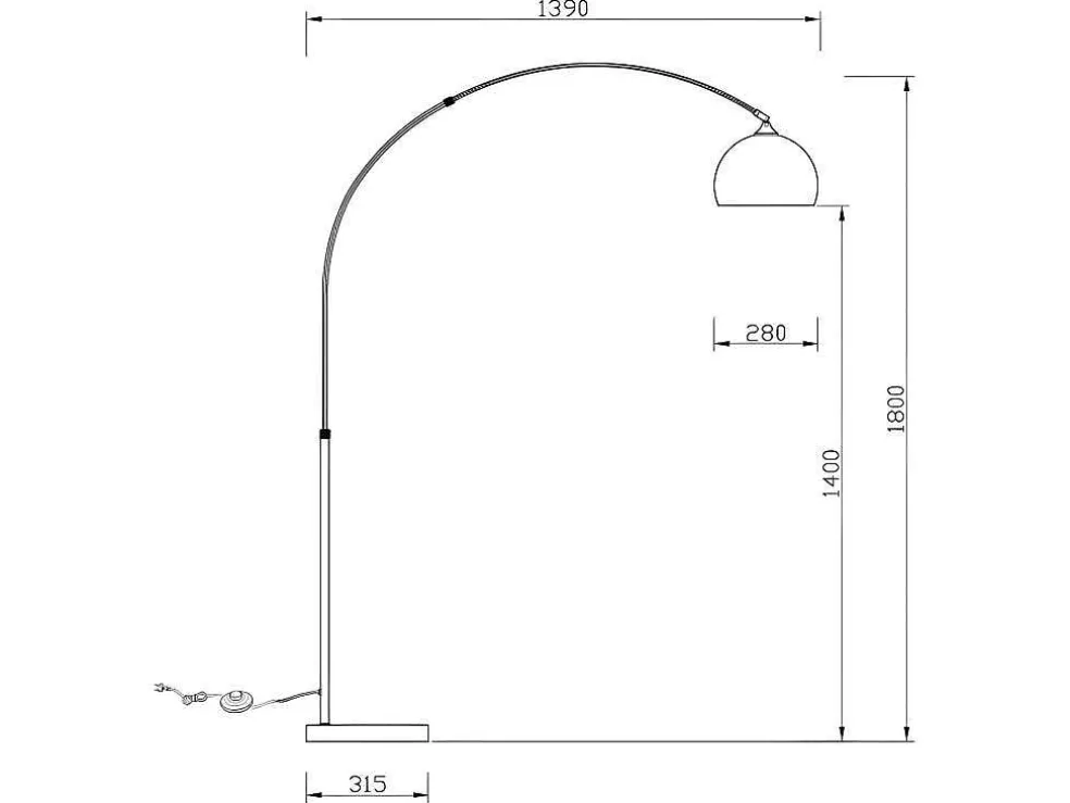 Grote Staande Lamp Met Boog Art Deco Ombrage - Metaal En Marmer - H. 180 Cm - Koperkleur