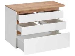 Hangend Badkamermeubel Met Wastafel - Naturel En Wit - 96 Cm - Anida