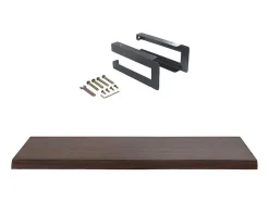 Hangend Bureau Van Donker Teakhout Met Zwarte Bevestigingsbeugels - 120 X 50 Cm - Sukawati