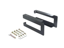 Hangend Bureau Van Donker Teakhout Met Zwarte Beugels En Wastafel - 80 X 50 Cm - Sukawati