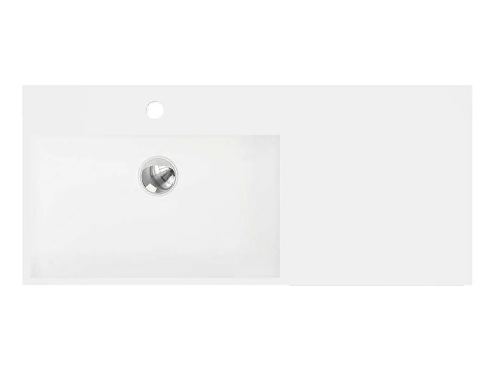 Hangende Wastafel Met Handdoekhouder - Wit - L90 X B40 X H17 Cm - Gandaki