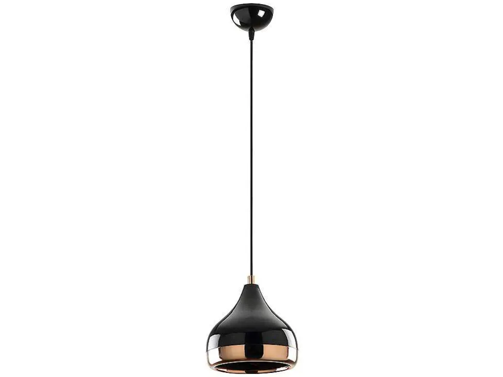 Hanglamp Met Verstelbare Hoogte Yildo - D17 X H25/112 Cm - Zwart En Koperkleurig