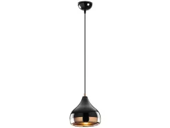 Hanglamp Met Verstelbare Hoogte Yildo - D17 X H25/112 Cm - Zwart En Koperkleurig