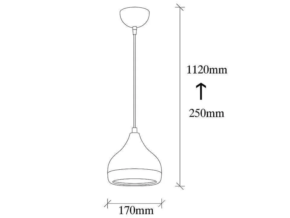 Hanglamp Met Verstelbare Hoogte Yildo - D17 X H25/112 Cm - Zwart En Koperkleurig