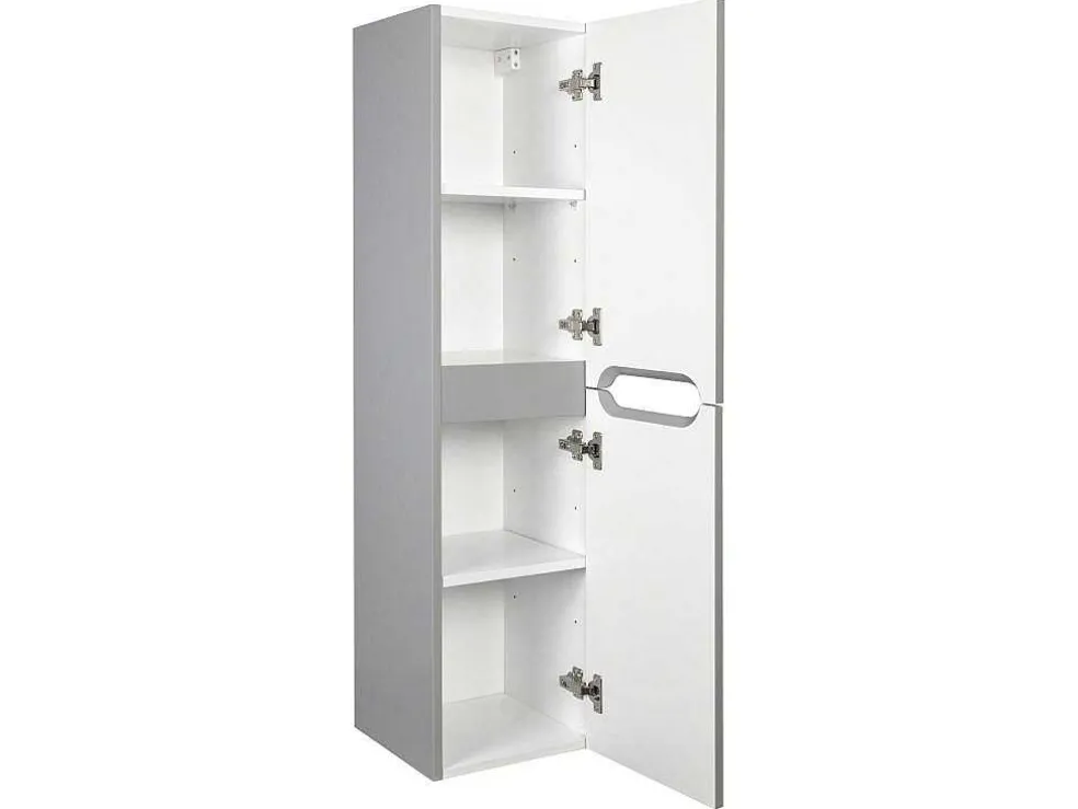 Hangmeubel Enkele Wastafel Met Kolom - Grijs - 80 Cm - Stefanie