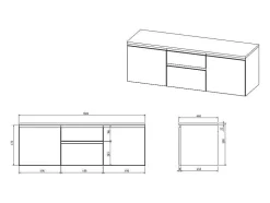 Hangmeubel Onder Wastafel - Wit - 150 Cm - Jimena Ii