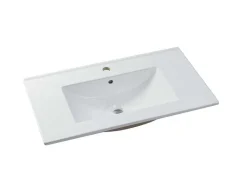Hangmeubel Voor Badkamer Met Inbouwwastafel - Eikenfineer - 80 Cm - Mesliva