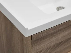 Hangmeubel Voor Badkamer Met Inbouwwastafel - Licht Naturel - 120 Cm - Quadra