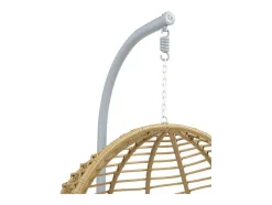 Hangstoel Van Gevlochten Hars - Beige Met Wit Kussen - Bontoc
