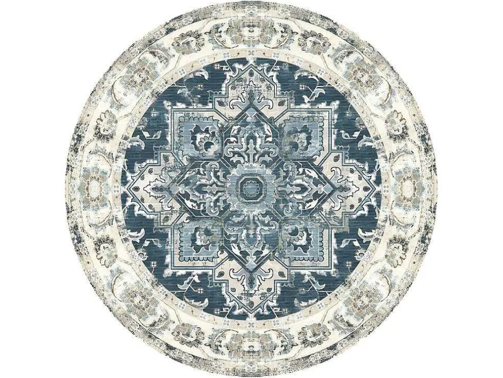 Havana Vloerkleed O200 Cm Blauw.