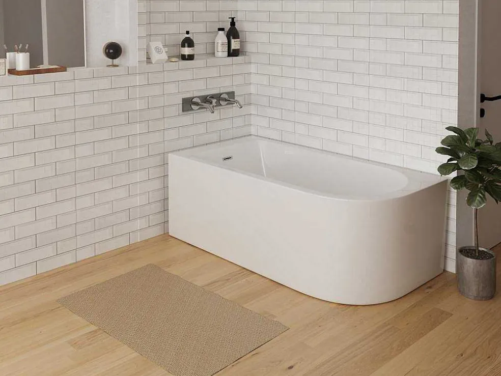 Hoekbad - 201 Liter - 150 X 75 X 58 Cm - Wit - Linkse Hoek - Anika