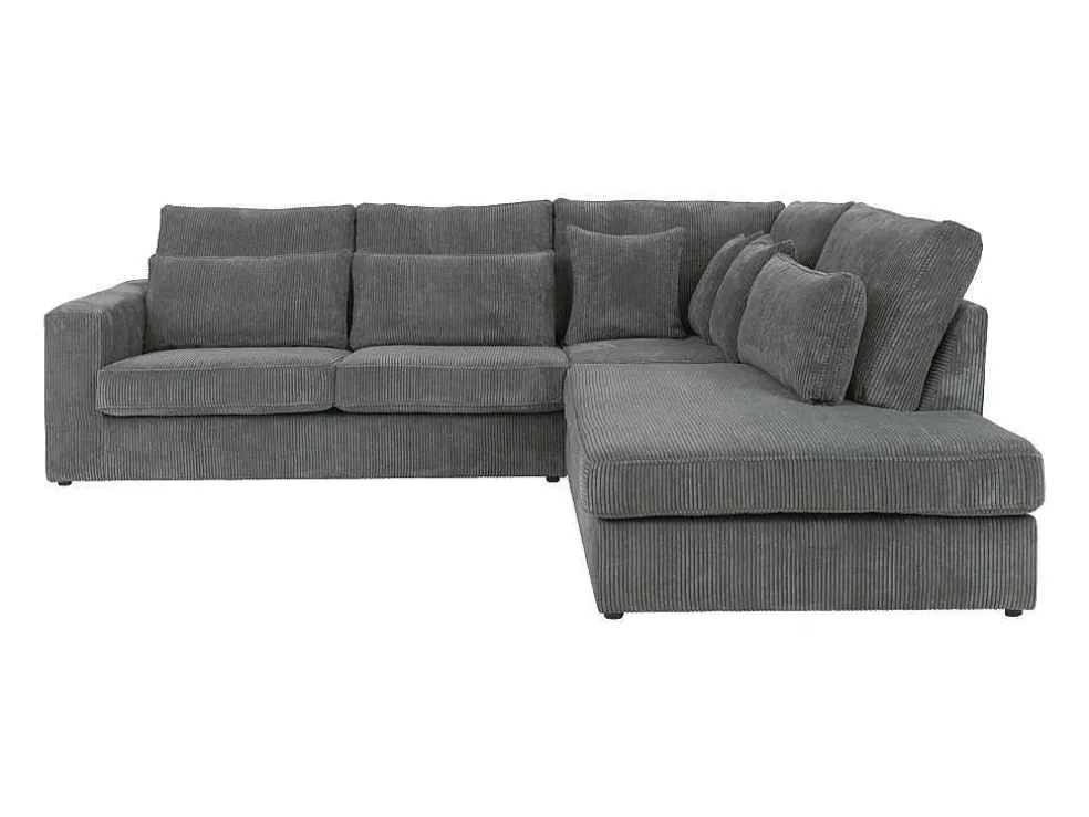 Hoekbank Van Ribfluweel Mondovi - Grijs - Hoek Rechts