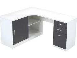 Hoekbureau Norwy - 2 Deuren & 2 Laden - Mdf Blad Met Granieteffect