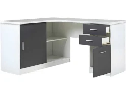 Hoekbureau Norwy - 2 Deuren & 2 Laden - Mdf Blad Met Granieteffect