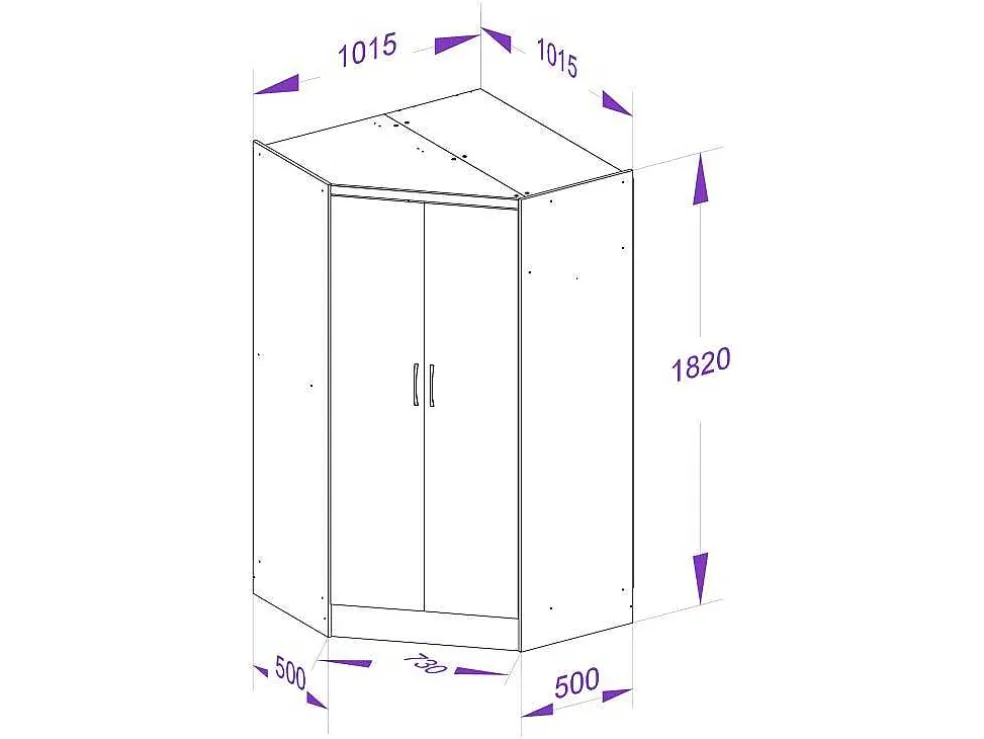 Hoekkast Met 2 Deuren - L101 Cm - Wit - Aurali
