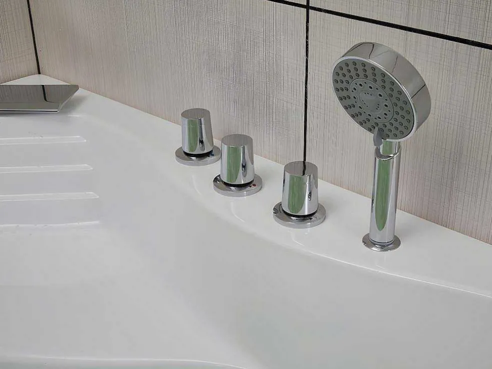 Hoekmassagebad Met Watervalsysteem Aglena - 2 Personen - 350 L - 150 X 150 X 60 Cm