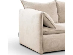 Hoekslaapbank Teodora Van Pascal Morabito - Ribfluweel - Beige - Hoek Rechts