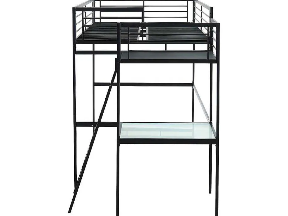 Hoogslaper Casual - Met Bureau - Kleur: Antraciet - Inclusief Matras 140 X 190 Cm