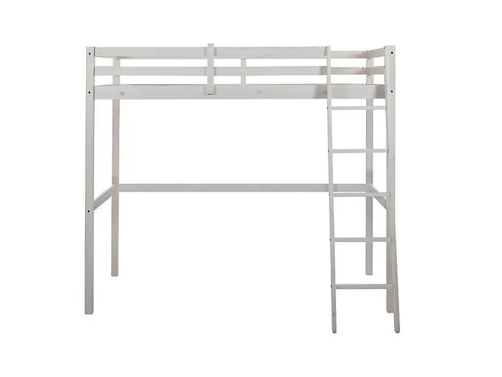 Hoogslaper Gedeon Ii - 90 X 190 Cm - Massief Grenen - Gebleekt + Matras