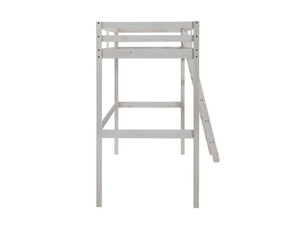 Hoogslaper Gedeon Ii - 90 X 190 Cm - Massief Grenen - Gebleekt + Matras