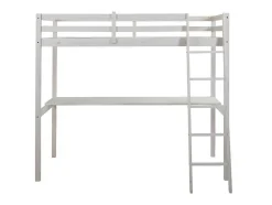 Hoogslaper Gedeon - 90 X 190 Cm - Met Bureau - Massief Grenen - Gebleekt