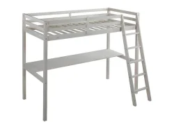 Hoogslaper Gedeon - 90 X 190 Cm - Met Bureau - Massief Grenen - Gebleekt