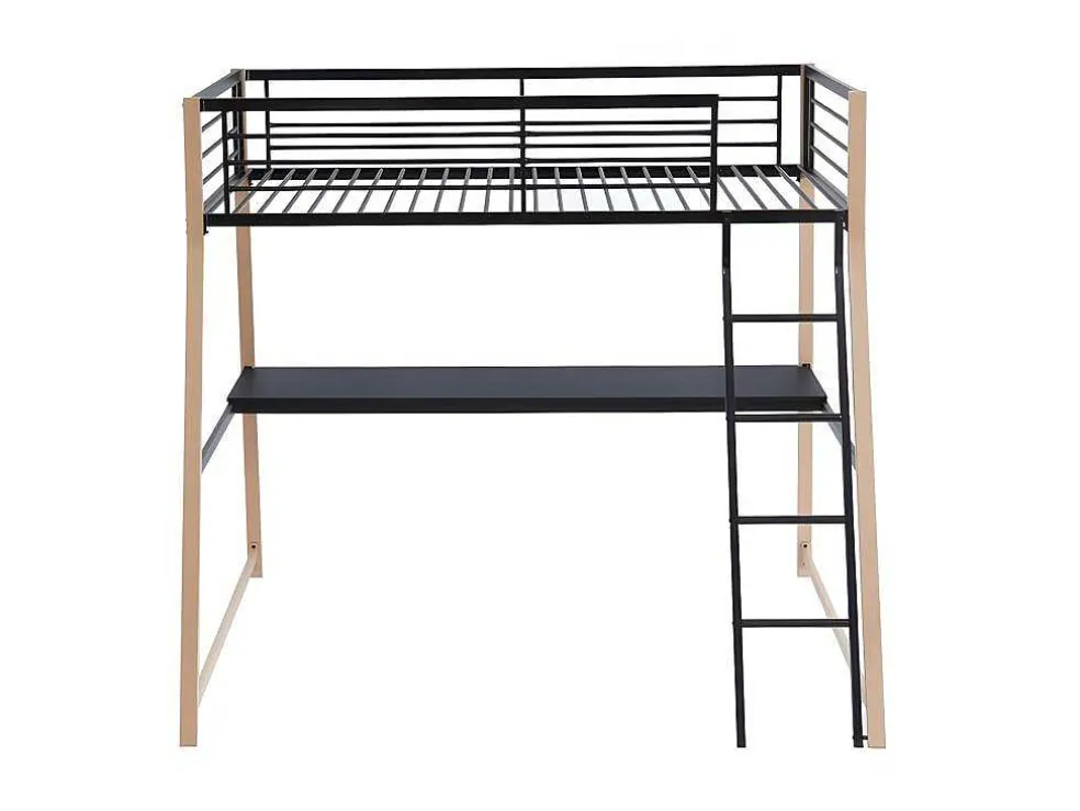 Hoogslaper Malicia - 90 X 190 Cm - Met Hoekbureau - Zwart En Eiken