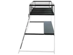 Hoogslaper Malicia - 90 X 190 Cm - Met Hoekbureau - Zwart En Wit + Matras